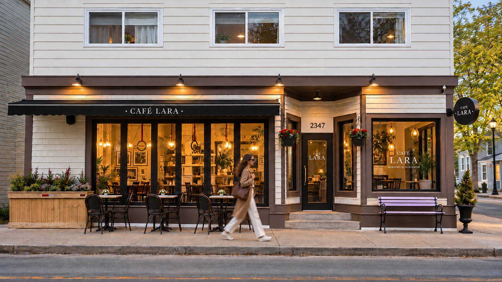 CAFÉ LARA storefront on Agricola Street